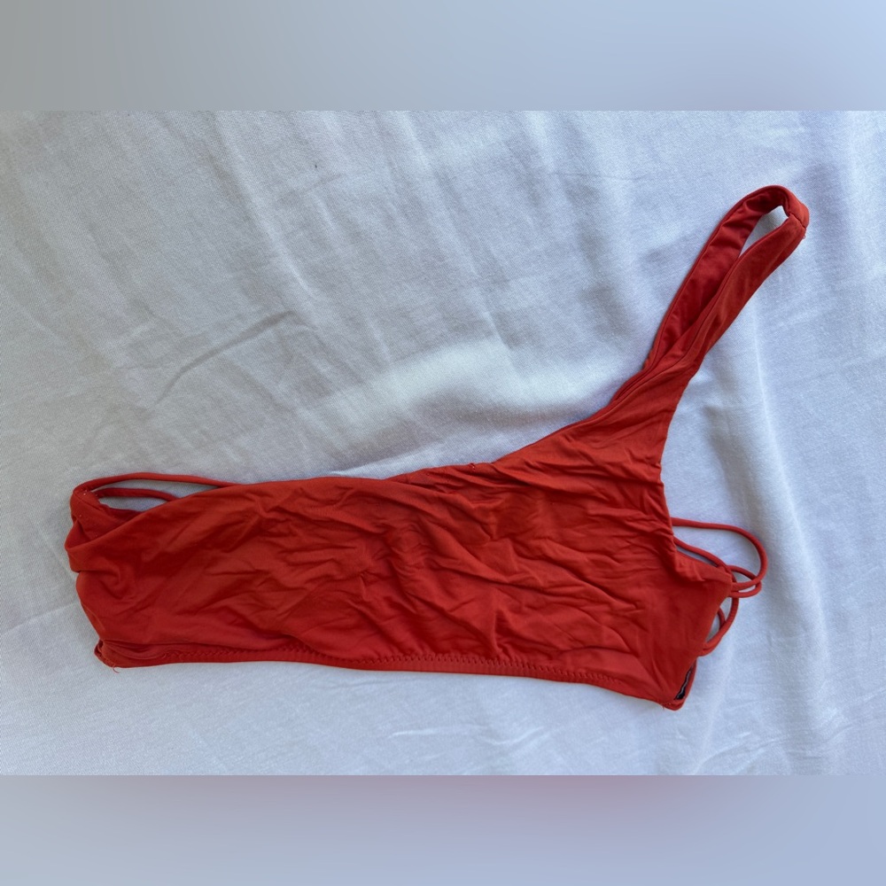 Isabella Rose Red Summery Beachy  One-Shoulder Women’s Swim Top size L